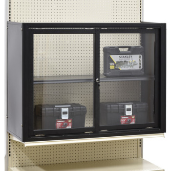 Locking Security Case for Gondola Shelving - 48 in. W x 36 in. H Black Security Showcase for Gondola