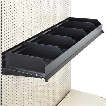 36 in. Adjustable Black Metal Bin Kit For Gondola Shelving