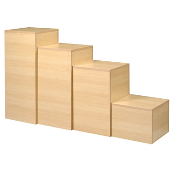 Maple Laminated Wood Display Pedestal Set