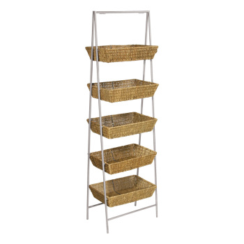 5 Tier Wicker Basket Stand