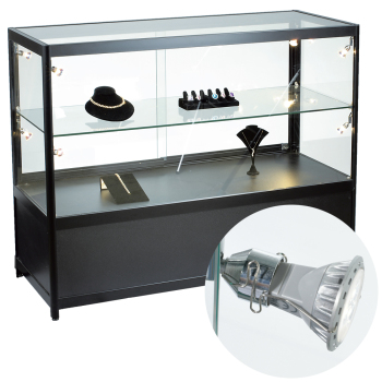 Fully Assembled 48 in LED Lighted Showcase Counter with Storage 
