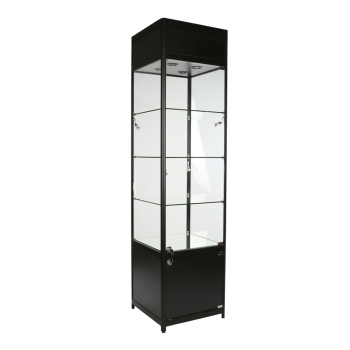 Lighted Black Tower Display Case