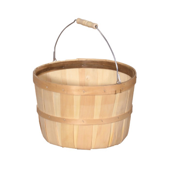 1-Peck Natural Wood Basket Farm Display