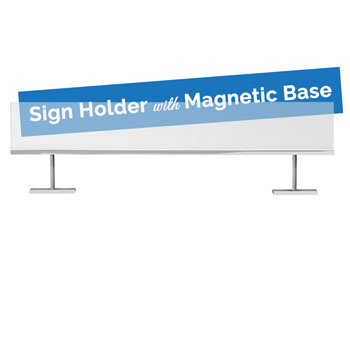 28W x 4H Gondola Sign Holder with Magnetic Base - Chrome