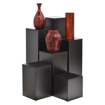 Black Laminate Retail Display Pedestal Stand With A 11.5 X 11.5 Inch Top