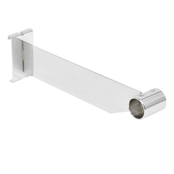 Chrome Round Tube Hangrail Bracket for Grid - 12 in. Long