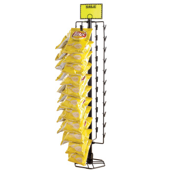 Metal Countertop Spinner Display with 44 Clips - Black 