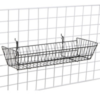 Black 24 in. W x 10 in. D x 5 in. H  Basket for Grid