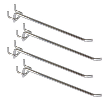 Pack of 100 - 8 in. Chrome Peg Hook for Metal Pegboard