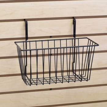 Black Slatwall Basket  12 in. W x 6 in. D x 6 in. H