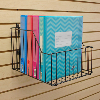 Black Folding Wire Basket for Slatwall