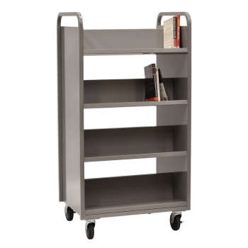 Heavy Duty 8 Shelf Double Sided Utility Book Return Cart on Wheels - 30 in. W x 22.5 D x 57 H