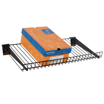 12 IN. X 24 IN. Black Wire Shelf Set with Wall Mounted Brackets