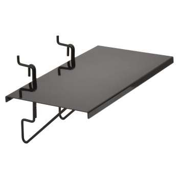 Solid Black Shelving For Slatwall - 12 In. W X 6 In. D
