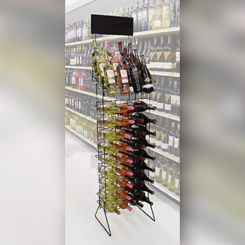 Floor Standing Wire Wine Rack - Displays 4 Cases of Wine