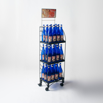 3-Tier Metal Rolling Rack Fits 3 Cases of Wine