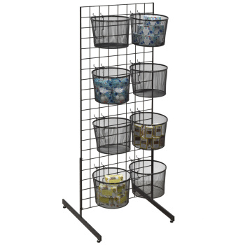 Single Sided Eight Wire Mesh Baskets Grid Display