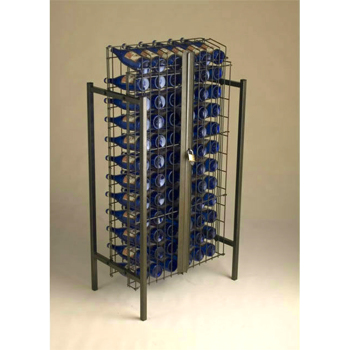 Locking 72 Bottle Wire Grid Wine Display Rack