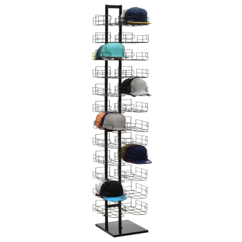 Single Sided 24 Pocket Baseball Cap Floor Hat Rack for 240 Hats
