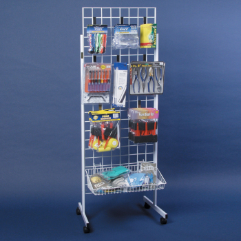 Black Grid Impulse Merchandiser Display with Casters