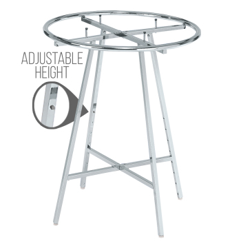 36 in. Round Clothing Rack - Adjustable Height Chrome Folding Display