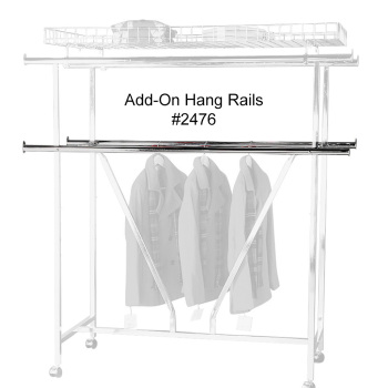 Set Of Two Add-On Hang Rails For Double Bar Clothing Rack