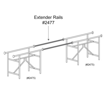 2 Extender Rails for #2475 Double Bar Clothing Rack