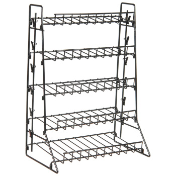 5-Tier Countertop Rack with 2 Clipping Strips - Black 