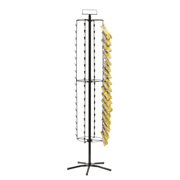 Clipping Strip Floor Spinner Rack With 72 Clips - Black