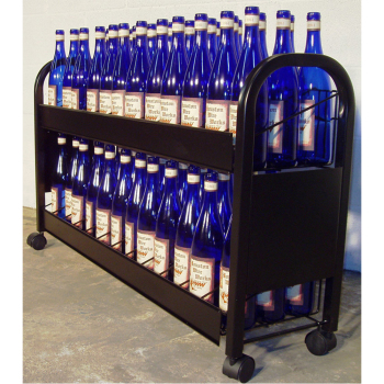  Rolling 72 Wine Bottle Display Rack - Black 