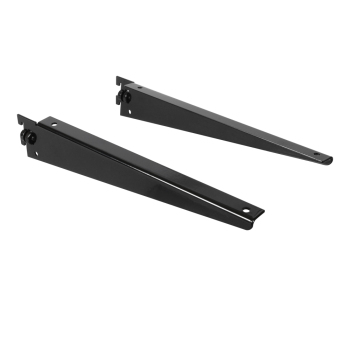 Black 12 in. Shelf Brackets For Wall Standards