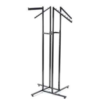 4 Way Clothing Rack With 1 Straight & 3 Slant