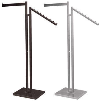 2 Way Clothing Rack With 1 Straight And 1 Slant Arm