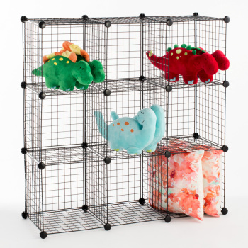 3 x 3 Cube Black Wire Mini Grid Retail Display System