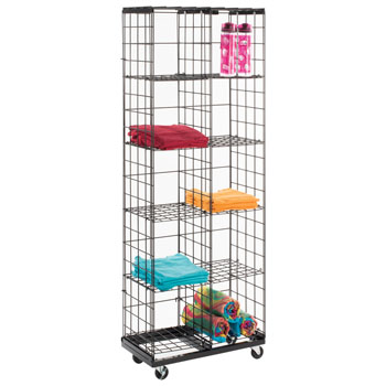 Mobile Wire Display with Eight Adjustable Shelves