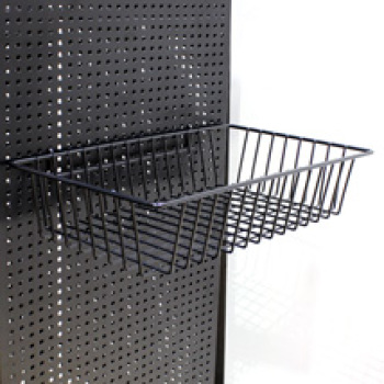 Black Pegboard Basket - 12 1/2 in. L x 3 in. H x 8 in. D