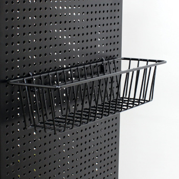 Black Pegboard Basket - 12 1/2 In. L  X 3 In. H X 4 In. D