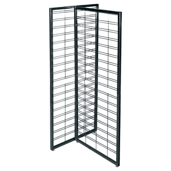 T-Style 2 Metal Slatgrid Panel Displays Rack With Heavy Duty Steel Frame - 57 Inch Tall