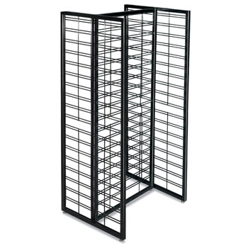 H-style 3 Metal Slatgrid Panel Displays Rack with Heavy Duty Steel Frame - 57 inch Tall