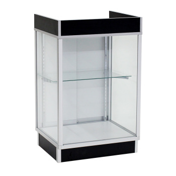 Metal Frame Black Cash Register Stand with Showcase