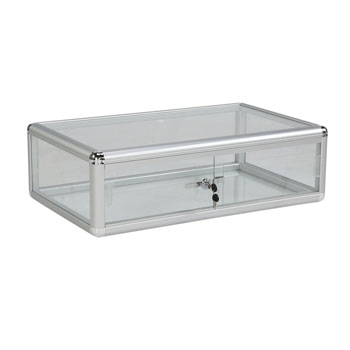 Aluminum Framed Locking Countertop Glass Display Case - 30 in. L x 18 in. W x 9 in. D - Assembled