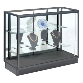 Black Extra Vision Display Retail Showcase with Mirror Doors 