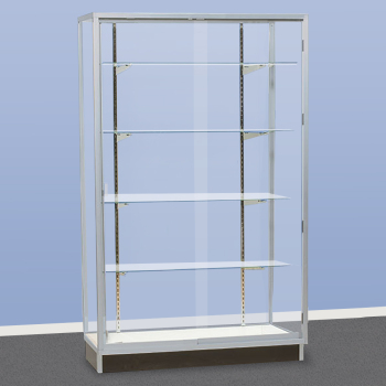 Fully Assembled 48 in. Wide Metal Framed Wall Showcase with Glass Back