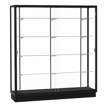 Product Image of 60 in. Black Aluminum Framed Extra Vision Glass Display Case with Glass Back  - Set of 6 Brackets for the #3775 and #3776