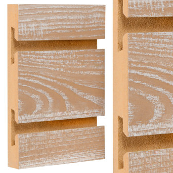 Ash Barnwood Horizontal Slatwall Panels - 4' H x 8' W