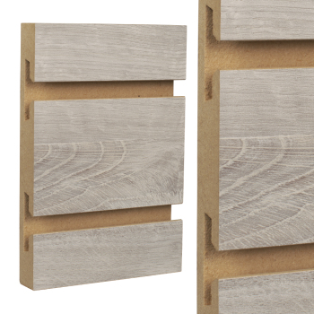 Campfire Ash Horizontal Slatwall Panels - 4' H x 8' W