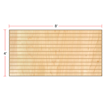 Maple Horizontal Slatwall Panels - 4' H x 8' W