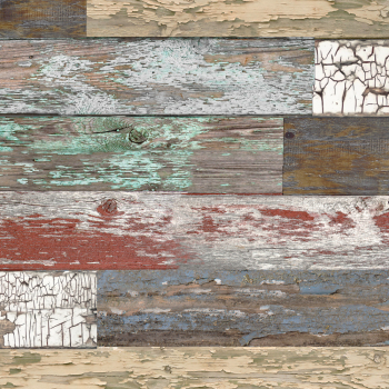 Mixed Color Old Paint Wood Slatwall Panel - 2' H x 8' W