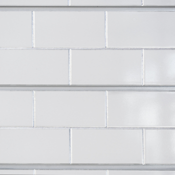 White Subway Tile Slatwall Panel - 2' H x 8' W
