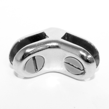 2 Way Chrome Clip Connector for Glass Cube Displays